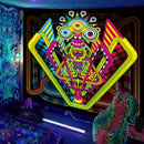 Axyaa Black Light Tapestry UV Reactive Wall Hanging Psychedelic Decor