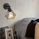 Axyaa Industrial Vintage Wall Light Adjustable Angle Loft Sconce E27 Iron Cage Bedside Indoor Lighting