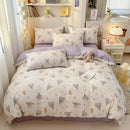 Axyaa Minimalist Cartoon Design Duvet Cover Set in 100% Cotton, 4-Piece Bedding Collection