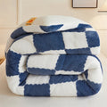 Axyaa Thickened Coral Fleece Checkerboard Queen Size Winter Blanket