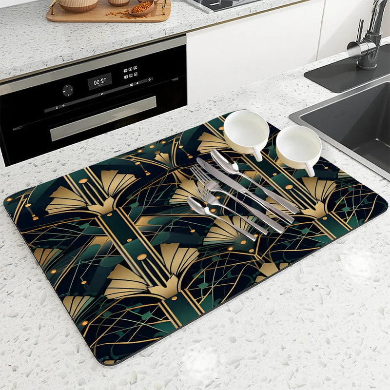 Axyaa Geometric Figures Absorbent Drying Mat