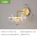 Axyaa Modern Flower LED Wall Sconce with Crystal Ball and Petal Design