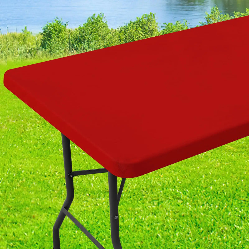 Axyaa Stretch Washable Patio Table Cover Waterproof Outdoor Tablecloth