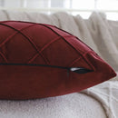 Burgundy Velvet Pillowcase for Living Room Sofa and Bedroom Decor by Axyaa