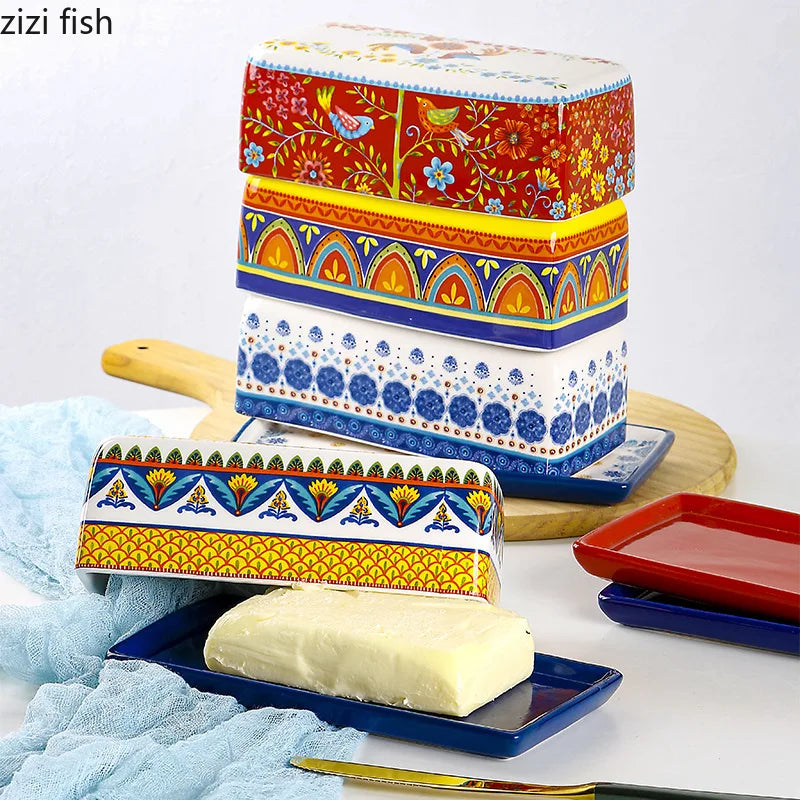 Axya Ceramic Butter Plate with Lid