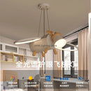 Axyaa Little Deer LED Chandelier: Modern Minimalist Cartoon Wooden Kids Room Pendant Light