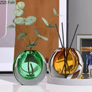 Axyaa Glass Vase Artificial Flowers Desk Decoration Modern Home Decor