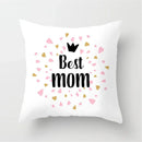 Axyaa Mother's Day Linen/Cotton Throw Pillow Cover - Home Decor Pillowcase