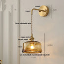 Axyaa Amber Vintage LED Wall Light Up Down Rotate Pull Chain Switch Bedside Lamp