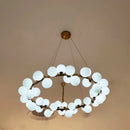 Axyaa Glass Ball Scandinavia Ring Chandelier Pendant Lamp - Living Dining Room Highlight