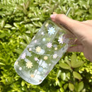 Axyaa Daisy Cherry Blossom 16oz Reusable Cup with Straw Lid, Durable Drinkware