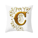 Axyaa European Gold 26 Letters Digital Printed Pillowcase for Home Decor