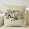 Axyaa Octopus Personality Linen Pillowcase for Marine Life Sofa Decoration
