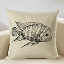 Axyaa Octopus Personality Linen Pillowcase for Marine Life Sofa Decoration