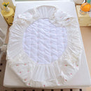 Axyaa Embroidery Floral Mattress Cover Thicken Lace Quilted Bed Cover Queen/King Sizes