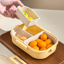 Axyaa 3-Compartment Portable Plastic Lunch Box for Kids - Microwave Safe