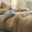 Axyaa Solid Flannel Bedding Set, Reversible Fleece Duvet Cover and Cozy Sheet with Pillowcases