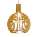 Axyaa Wood Bird Cage Pendant Lamp: Modern Design for Stylish Indoor Lighting