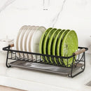 Axyaa Iron Dish Drying Rack with Drainboard for Kitchen Counter