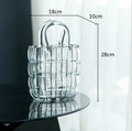 Axyaa Clear Glass Vase Handbag for Floral Arrangements & Home Decor