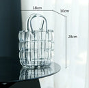 Axyaa Clear Glass Vase Handbag for Floral Arrangements & Home Decor
