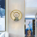Axyaa Crystal Circle Wall Lamp for Modern Light Luxury in Dining Room and Bedroom