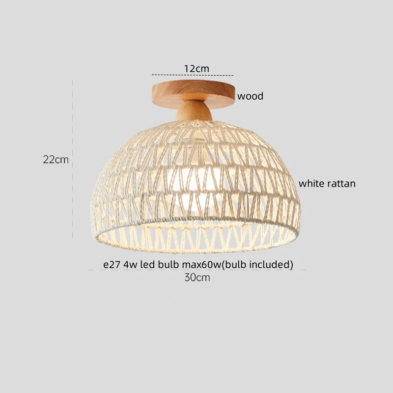 Axyaa Cream LED Ceiling Lamp Halloween Decor Cotton Nordic Lights Fixtures