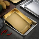 Axyaa Stainless Steel Square Food Baking Trays for Kitchen Pot Pans Storage