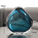 Axyaa Ocean Blue Glass Vase: Artificial Flower Room Decor