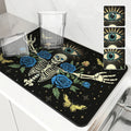 Axyaa Halloween Plants Kitchen Mat Absorbent and Antiskid Dish Drying Pad
