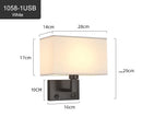Axyaa LED Rotating Angle Wall Light with Fabric Lampshade for Bedroom and Living Room