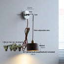 Axyaa Walnut Ash LED Wall Sconce, Adjustable Japanese Style Stair Light Fixtures