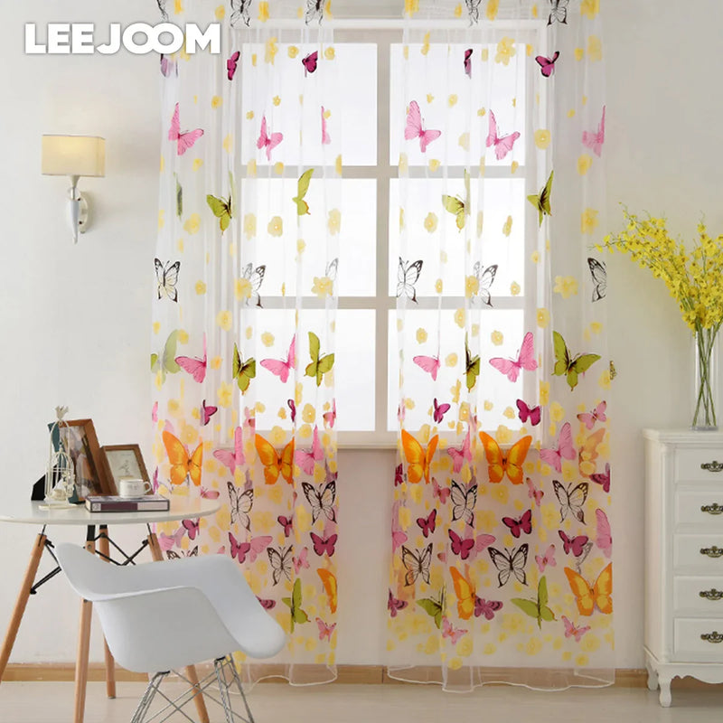 Axyaa Sheer Tulle Curtain Drapes for Home Living Room Decoration