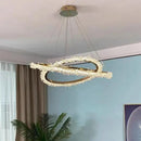 Axyaa Gold Metal LED Chandelier for Modern Home Decor