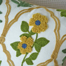 Axyaa Embroidered Flowers Cotton Pillowcase - Home Decor Pillow Cover