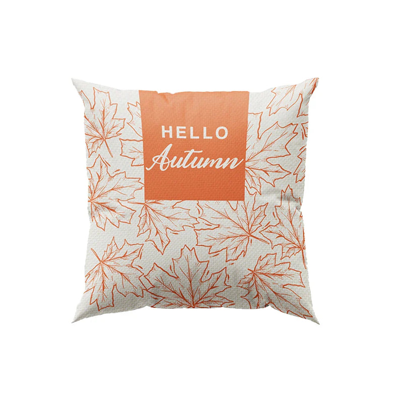 Axyaa Red Leaf Elk Harvest Pillow Cover for Autumn Home Decor