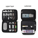 Axyaa Double-Layer Travel Electronics Organizer - Water-Resistant Tablet Cable Storage Bag