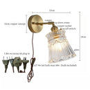 Axyaa Clear Brass Glass LED Wall Lamp with Pull Chain