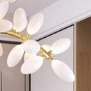 Axyaa Nordic Milk Glass Grape Chandelier: Smart LED Curve Lamp for Living & Dining Room