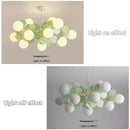 Axyaa Magic Beans Green Leaf Chandelier - Modern French Ceiling LED Hanging Lamp for Kids & Living Room