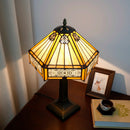 Axyaa Retro Desk Lamp with Modern Stained Glass Handcrafted Shade