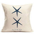 Axyaa Marine Life Blue Pillow Case Set - Home Decor Ocean Sailing Theme