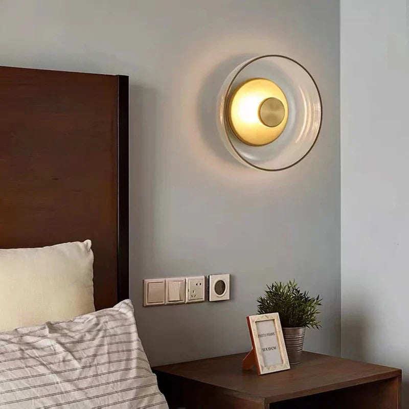 Axyaa Nordic Glass Wall Lamp: Designer Lighting for Bedroom, Living Room, Hotel