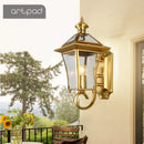 Axyaa Nordic Copper Outdoor Wall Light: Waterproof LED Garden Lamp