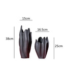 Axyaa Black Texture Irregular Ceramic Vase for Home Decoration