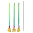 Stainless Steel Bent Straws Set with Brush - Axyaa Cocktail Party Accessories