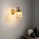 Axyaa Copper Crystal Wall Sconce: Elegant American Retro Style for Bedroom and Living Room