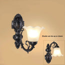 Axyaa LED Wall Lamp: Retro Metal Light with Glass Shade for Home Decor
