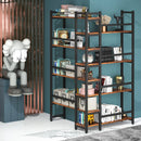 Axyaa Industrial Corner Bookshelf 70.8” Tall for Living Room Home Office