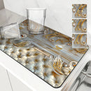 Axyaa European Pattern Absorbent Kitchen Mat for Quick Dish Drying & Tableware Drain Pad